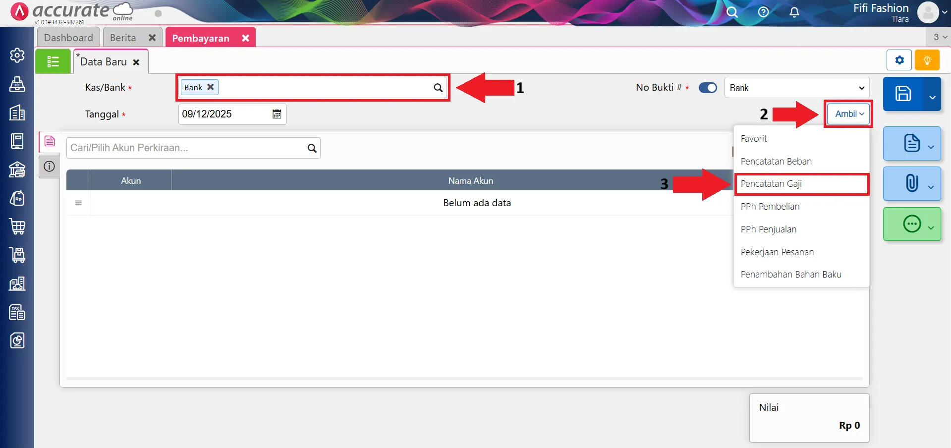 mencatat pembayaran PPh & mengisi NTPN